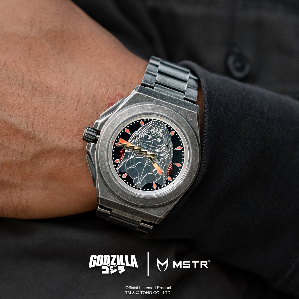 Godzilla watch on the wrist