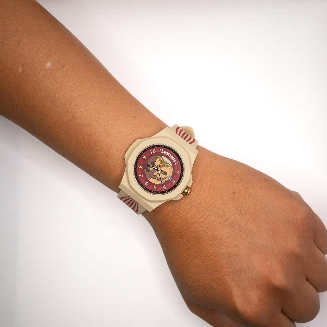 titan watch on wrist