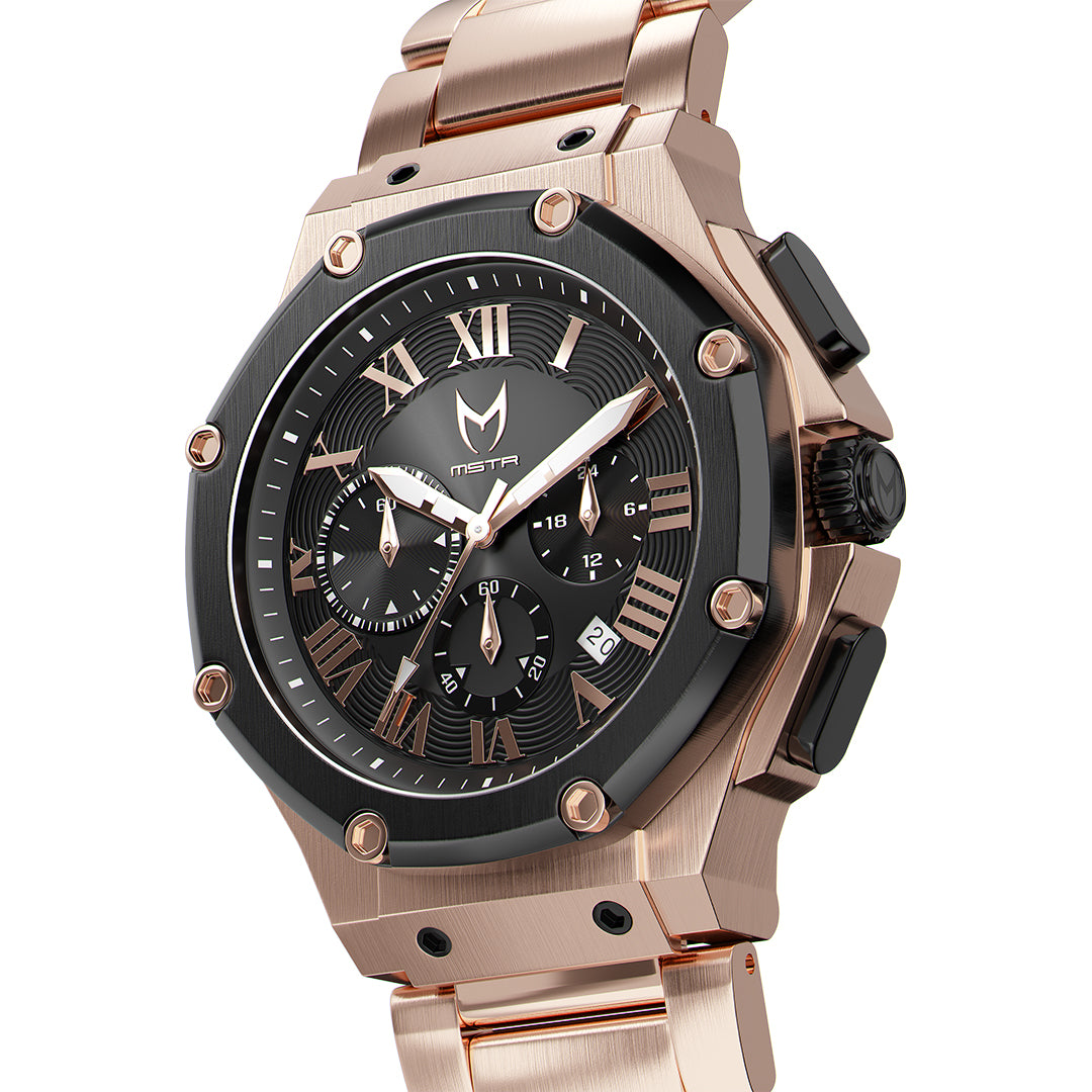 MSTR Ambassador 139SS Rose gold and black watch side render