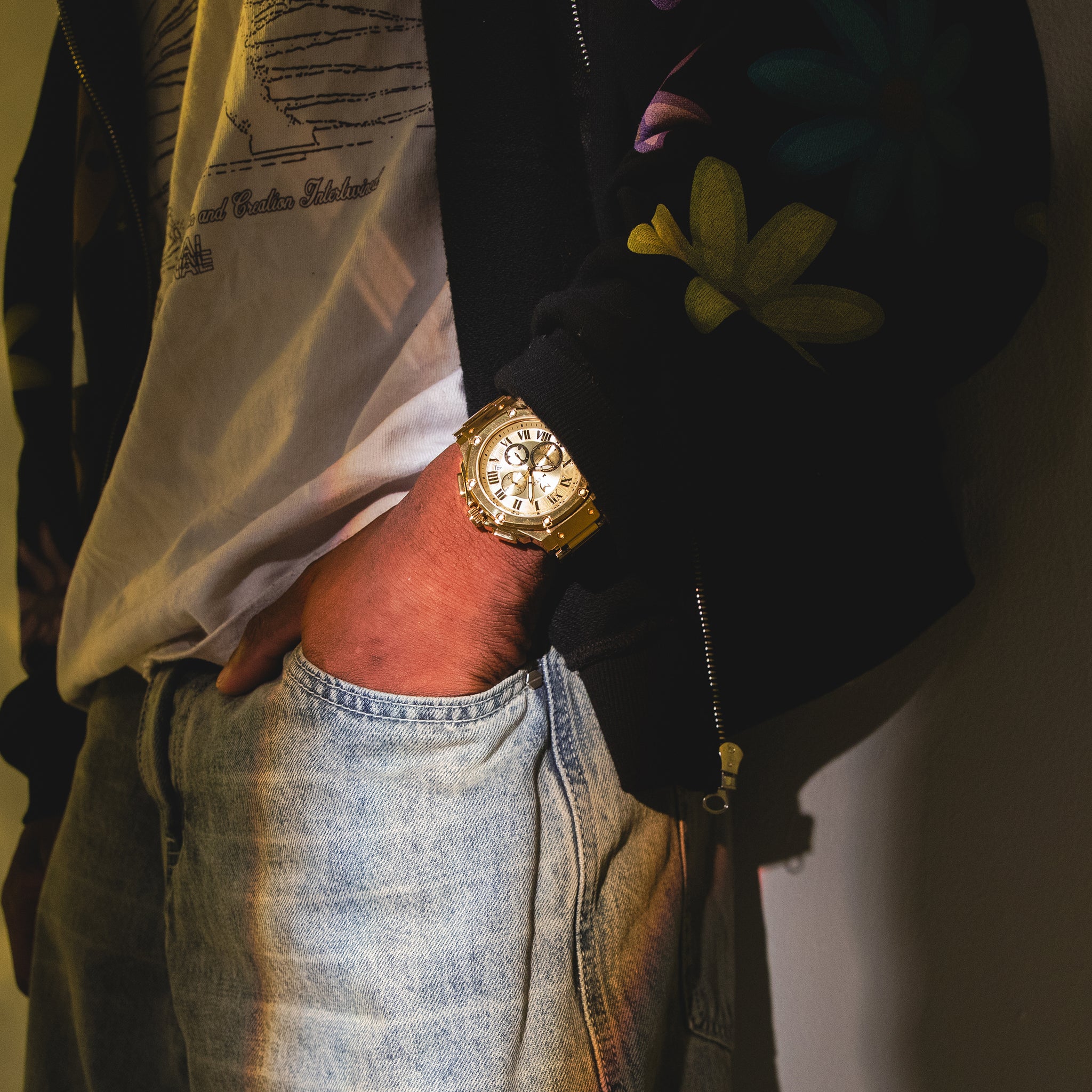 AM186SS - AMBASSADOR POLISH 18K PLATED / GOLD / SS BAND