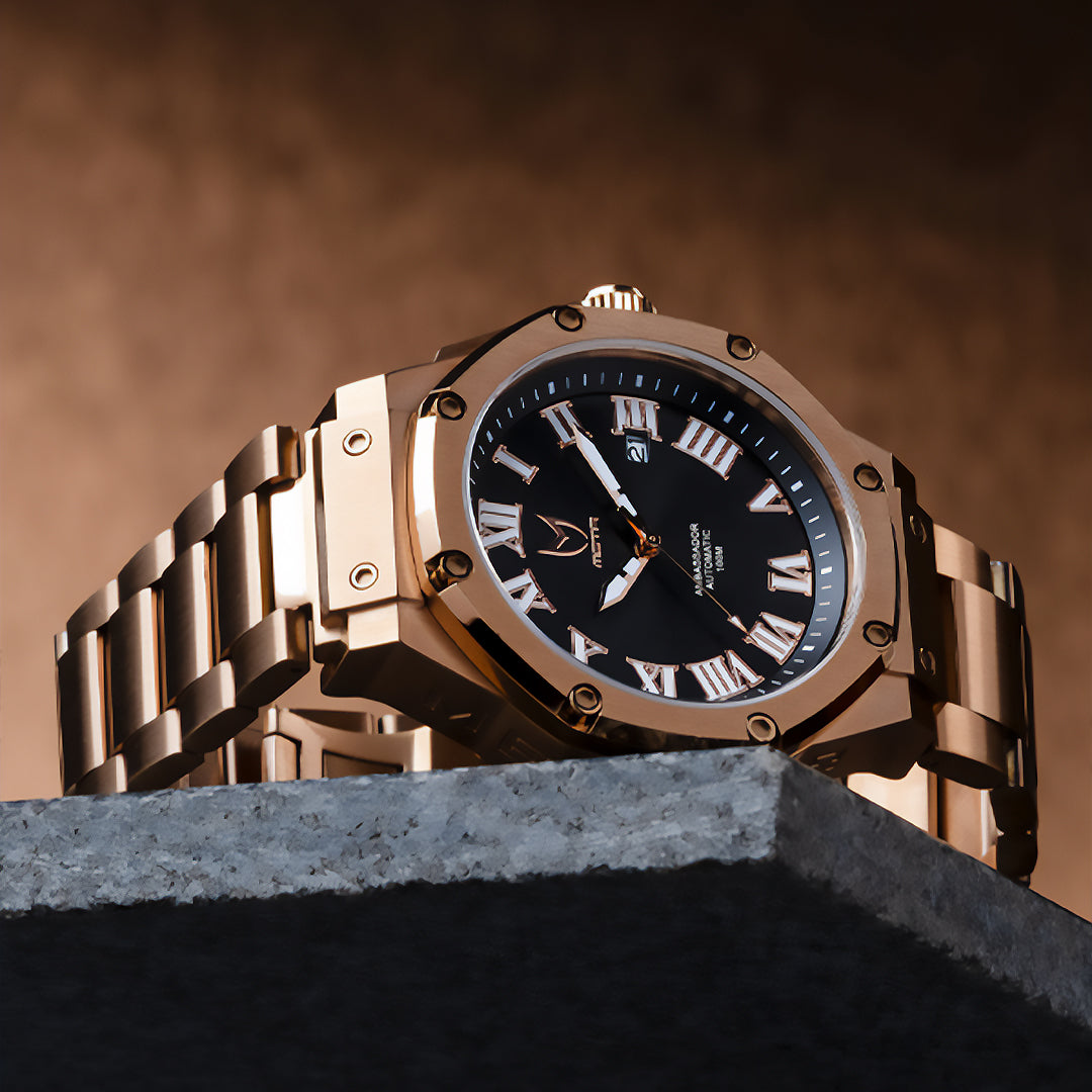 AM314SS - AUTOMATIC ROSE GOLD / STEEL BAND