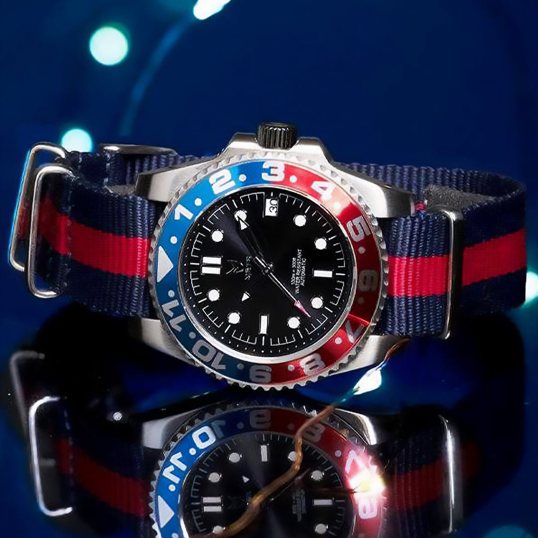 Voyager Watch Silver Steel Blue Face Nato Band VO107NS – MSTR