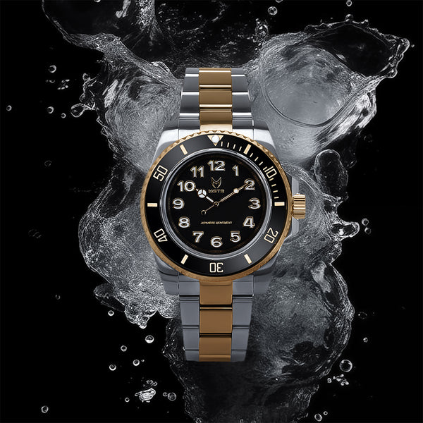 Voyager Diver Watch – Silver & Gold | 42mm | Meister – MSTR