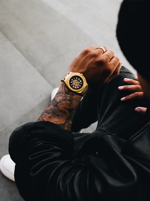 MSTR Noble Automatic NO111SK gold watch on models wrist