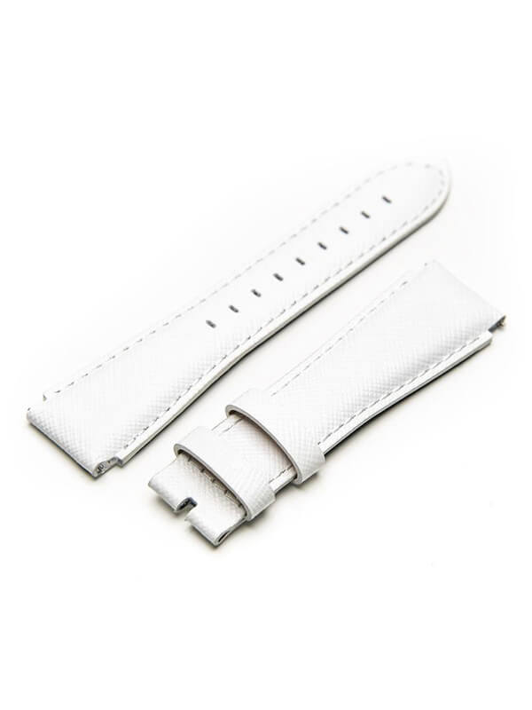 SB223SB - WHITE SAFFIANO BAND / WHITE STITCH