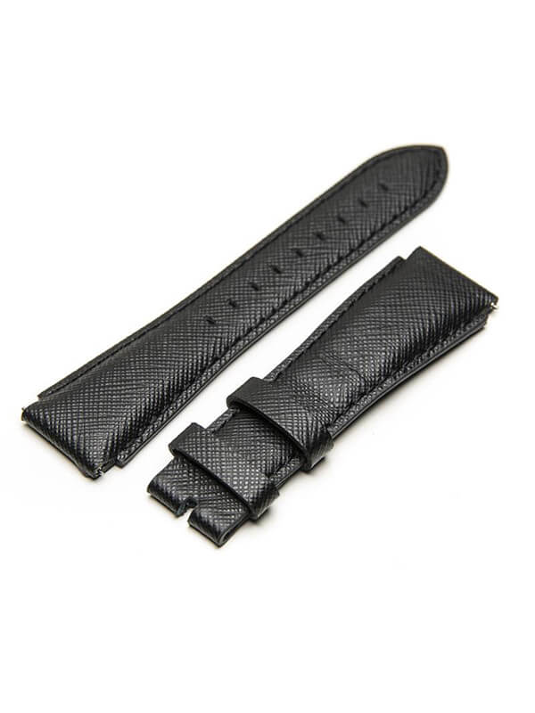 SB219SB - BLACK SAFFIANO BAND / BLACK STITCH