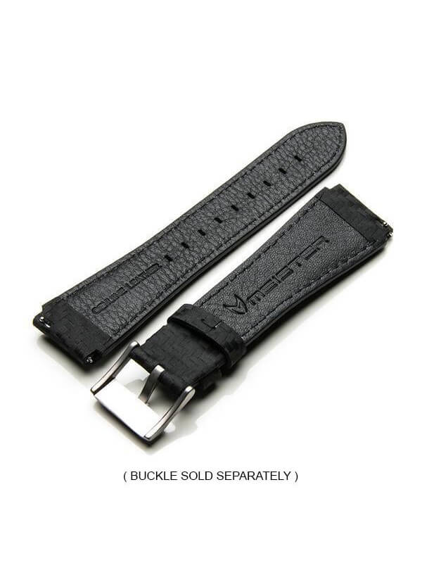 SB212CF - CARBON FIBER LEATHER BAND / BLACK STITCH