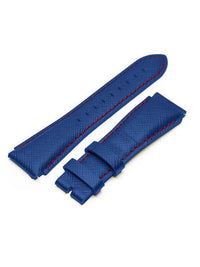 Thumbnail for SB242SB - BLUE ITALIAN LEATHER BAND / RED STITCHING