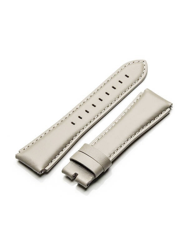 SB258LB - CREAM LEATHER BAND / CREAME STITCH 18MM