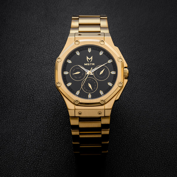 AM402SS - 41 MM BRUSHED 18K GOLD WATCH