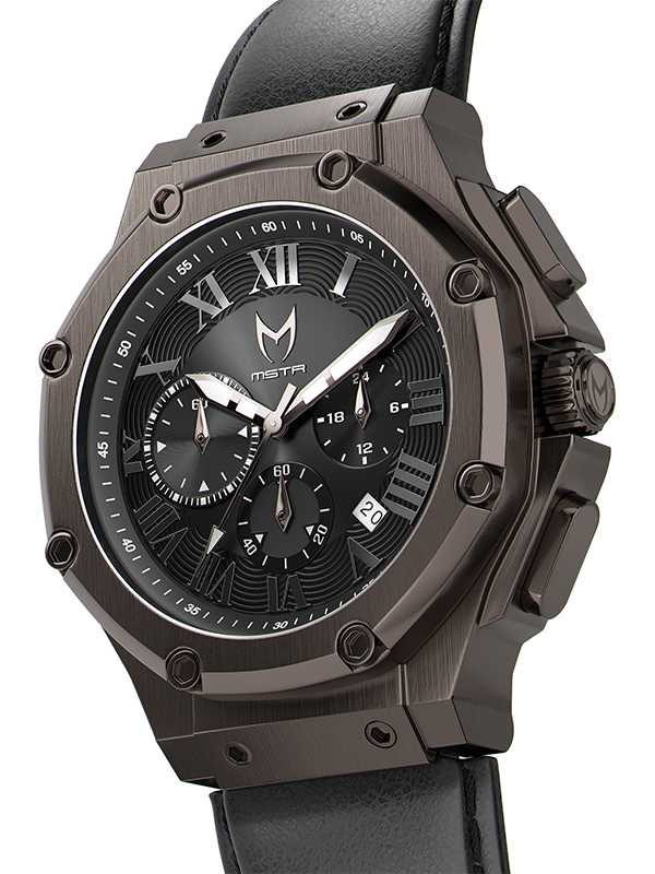AM1015LB - AMBASSADOR CHOCOLATE BRUSHED / BROWN LEATHER BAND