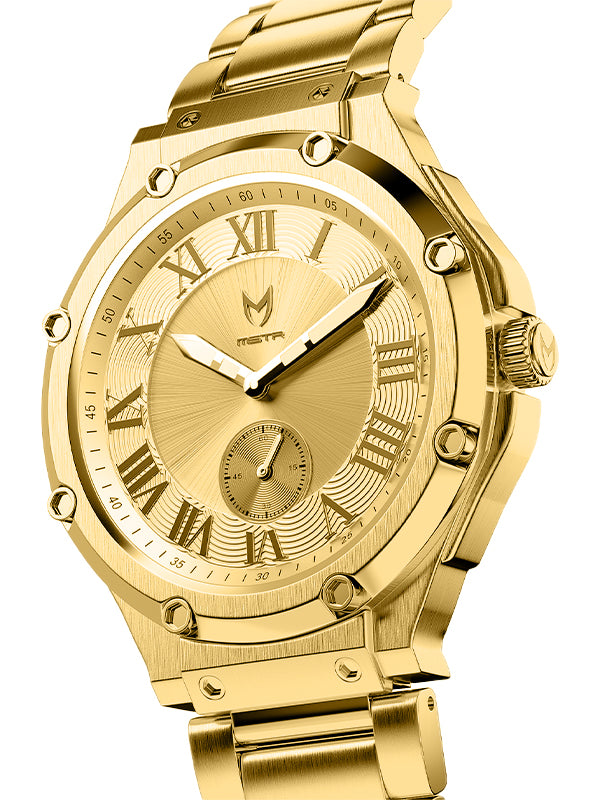 MSTR Ambassador Ultra Slim AU134SS 18k gold side watch render