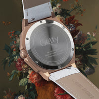Thumbnail for AM406LB - 41 MM JAN VAN HUYSUM WATCH ROSE GOLD WITH LEATHER STRAP