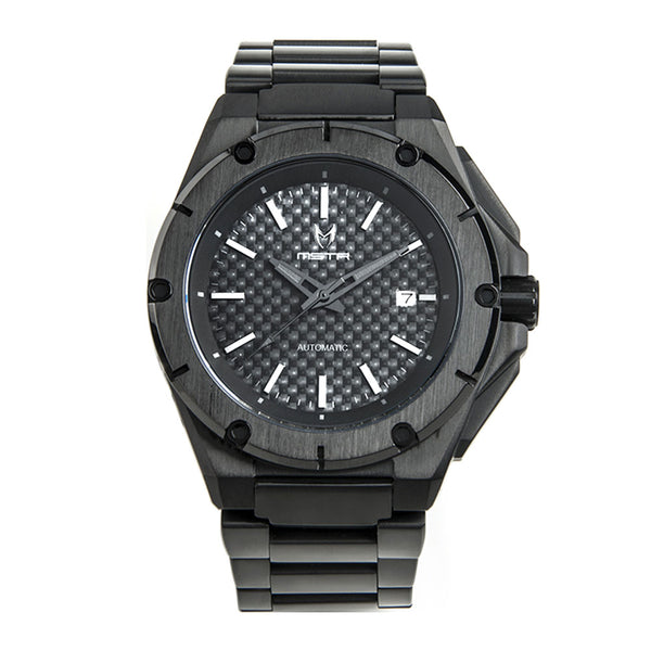 NO104SS - MSTR NOBLE AUTOMATIC / ALL BLACK WITH CARBON FIBER - STAINLESS STEEL LINKS