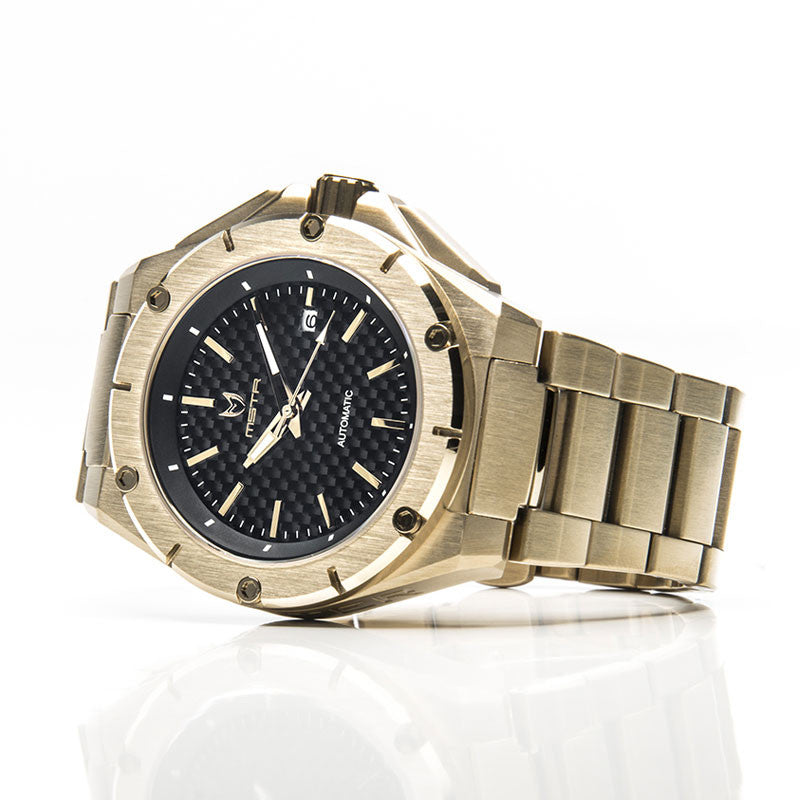 NO105SS - NOBLE CHAMPAGNE GOLD AUTOMATIC / BLACK / SS BAND