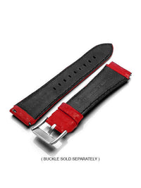 Thumbnail for SB203CF - CARBON FIBER LEATHER BAND / RED STITCH