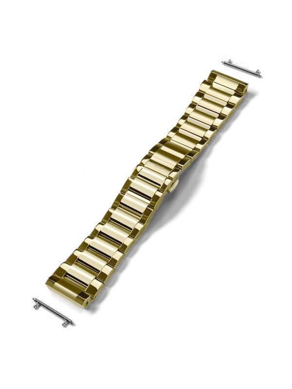 SB267SSP - 18K GOLD POLISHED SLIM STEEL BAND 18MM