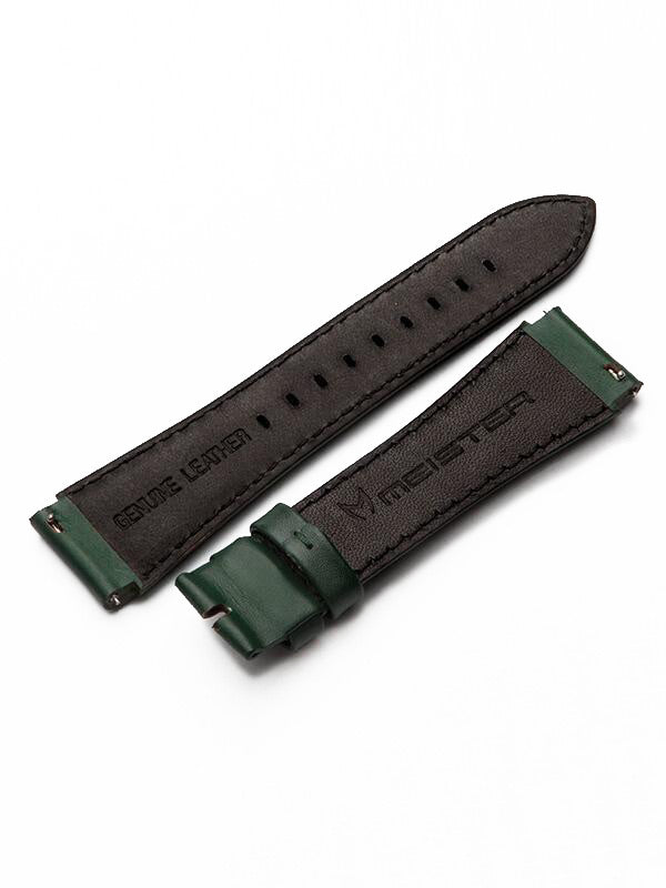 SB260LB - GREEN LEATHER BAND / GREEN STITCH 18MM