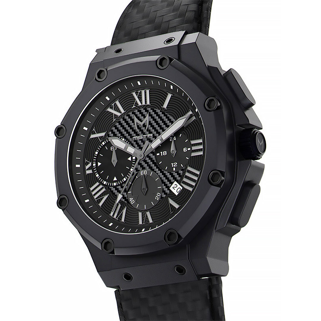 MSTR Ambassador 1036CF Black watch with carbon fiber band side render