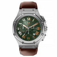 Thumbnail for MSTR Ambassador 1037LB Silver watch with leather band front render