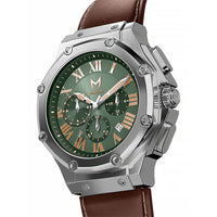 Thumbnail for MSTR Ambassador 1037LB Silver watch with leather band side render