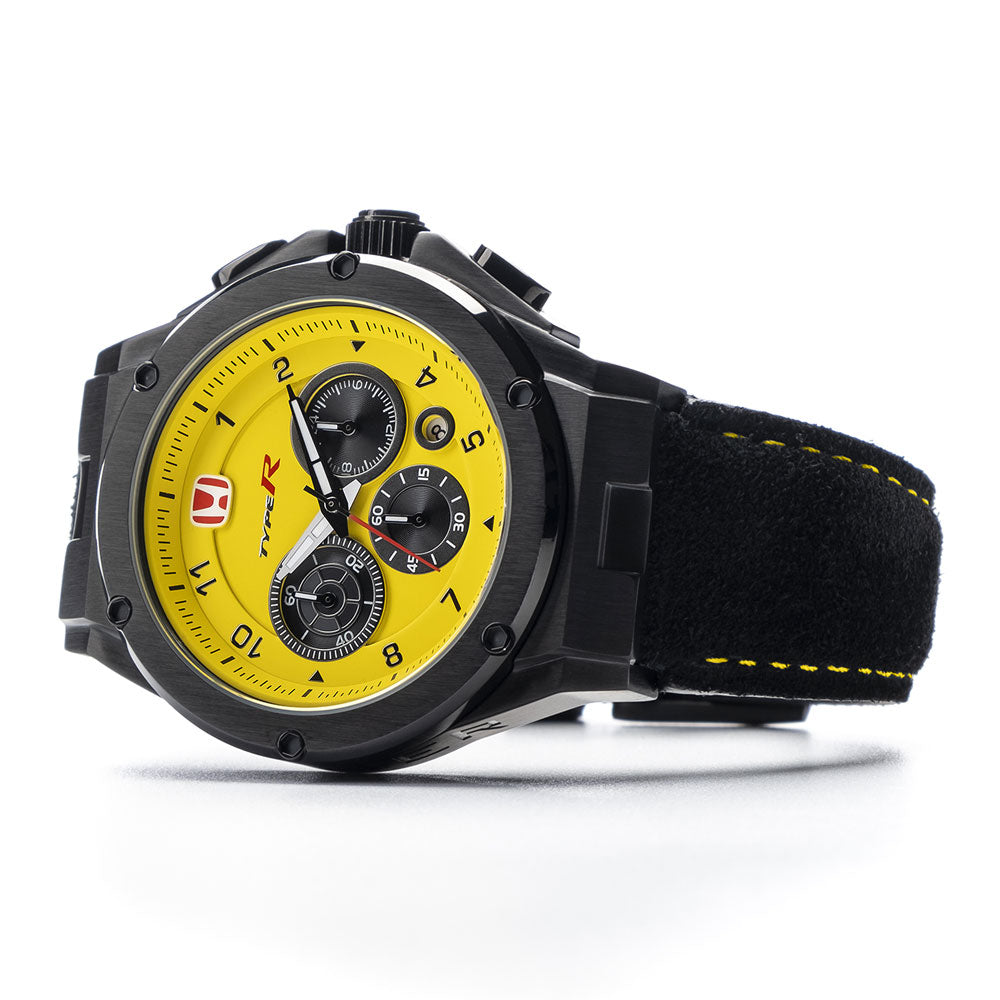 AM248TR - MK3 BLACK / YELLOW / LEATHER BAND
