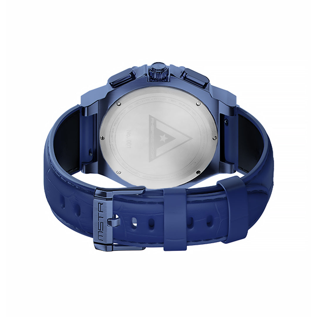 back render of a blue watch